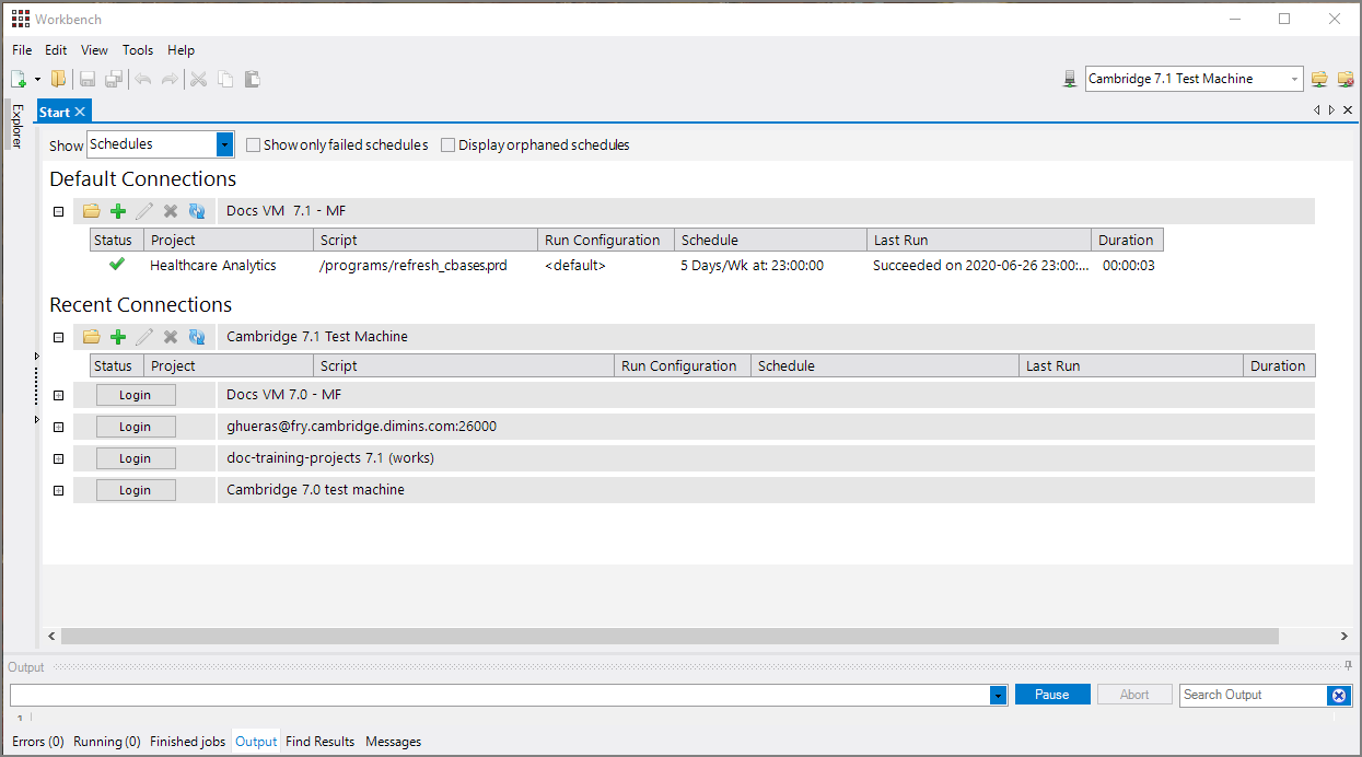 Running Production Scripts from the Start Page