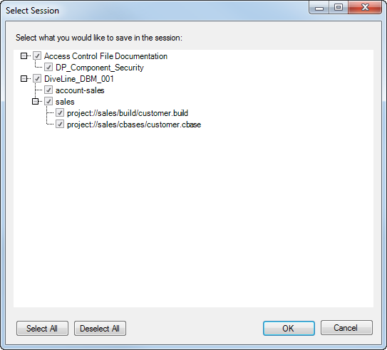 Select Section Dialog Box
