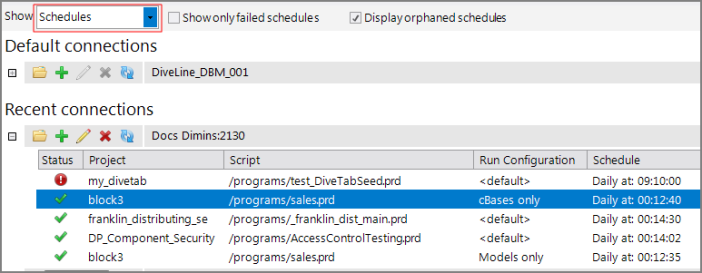 Start Page Schedules