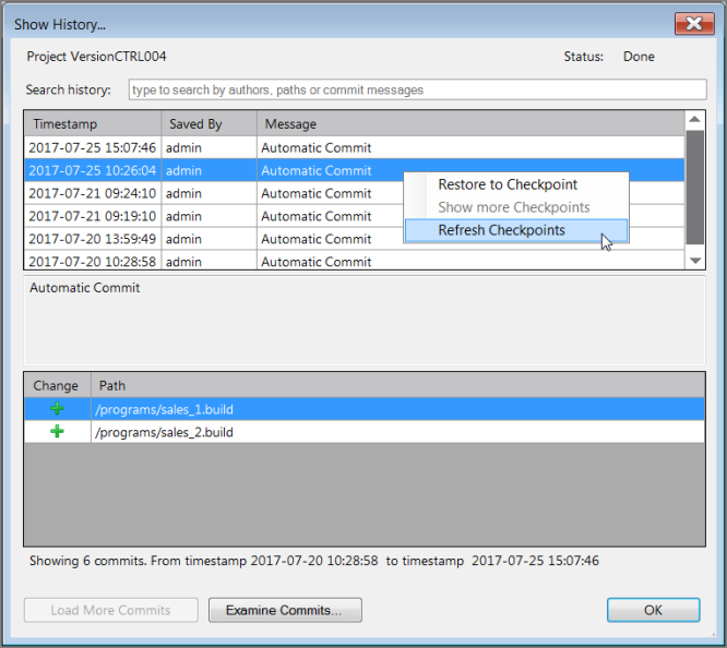 Checkpoint Context Commands