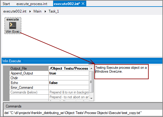 VI Execute Object with comments