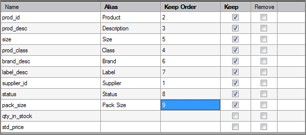 VI SQL Input Column Grid