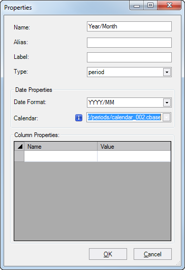 Column Properties Dialog