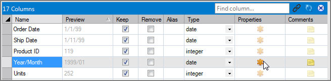 Selecting Properties for Date