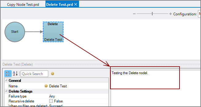 Production Delete Node with comments