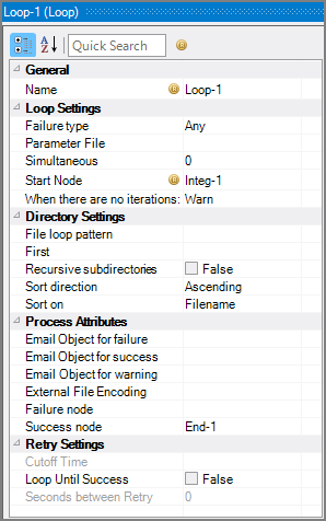 Production Loop Node Attributes