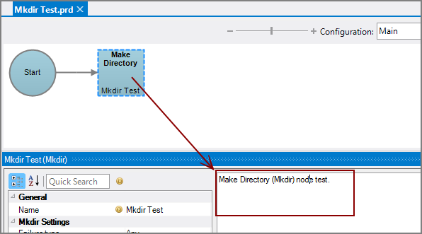 Production Make Directory Node with comments