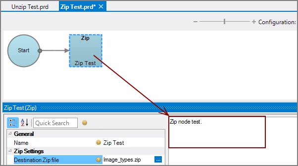 Production Zip Node with comments