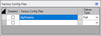 Factory Config Files pane