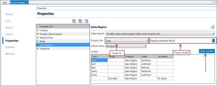 Possible and Assigned from Property File