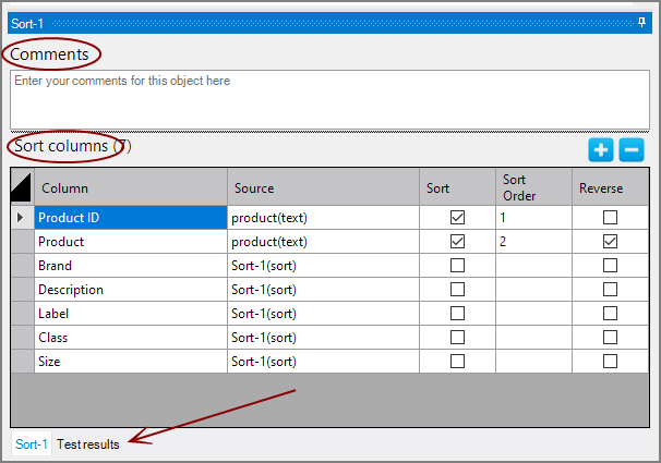 Spectre Build Sort Properties Pane