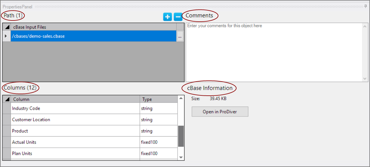 cbase-input properties pane