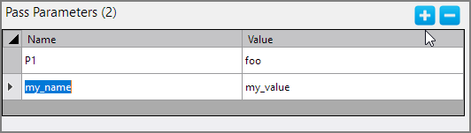 Tunnel Input Pass Parameters Pane