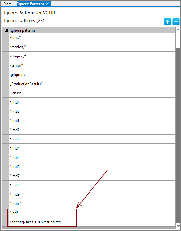 Adding an Ignore Pattern