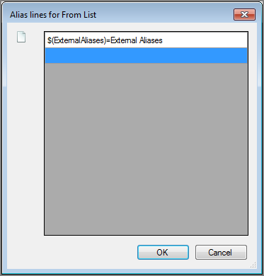 VI Alias Lines Dialog Box