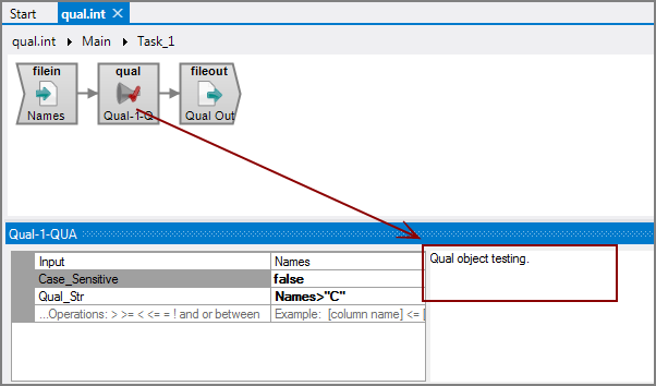 Example of comments for VI Qual object