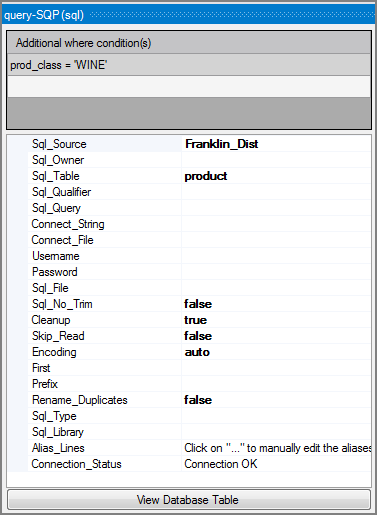 VI SQL Input Object Attributes