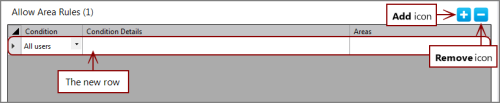 DiveTab Allow Area Rules with a new row.