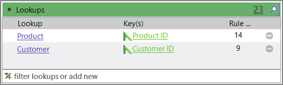 Expanded Lookups row.