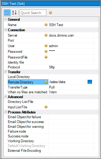 Production SSH Node Attributes