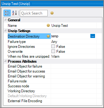 Production Unzip Node Attributes