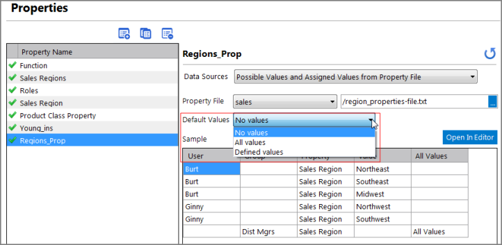 Default values choices