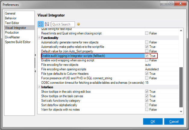 VI Audit Logging Prefernce